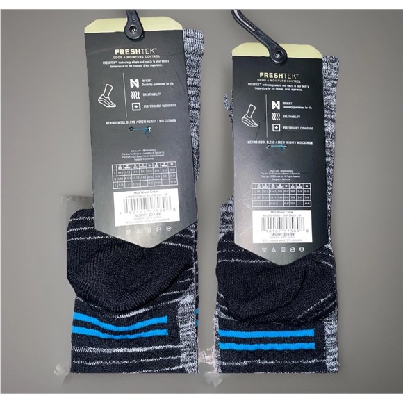 Stance Mid Wool Crew Performance Socks Men’s Medium 6-8.5 Black 2 Pair - New - Picture 6 of 9